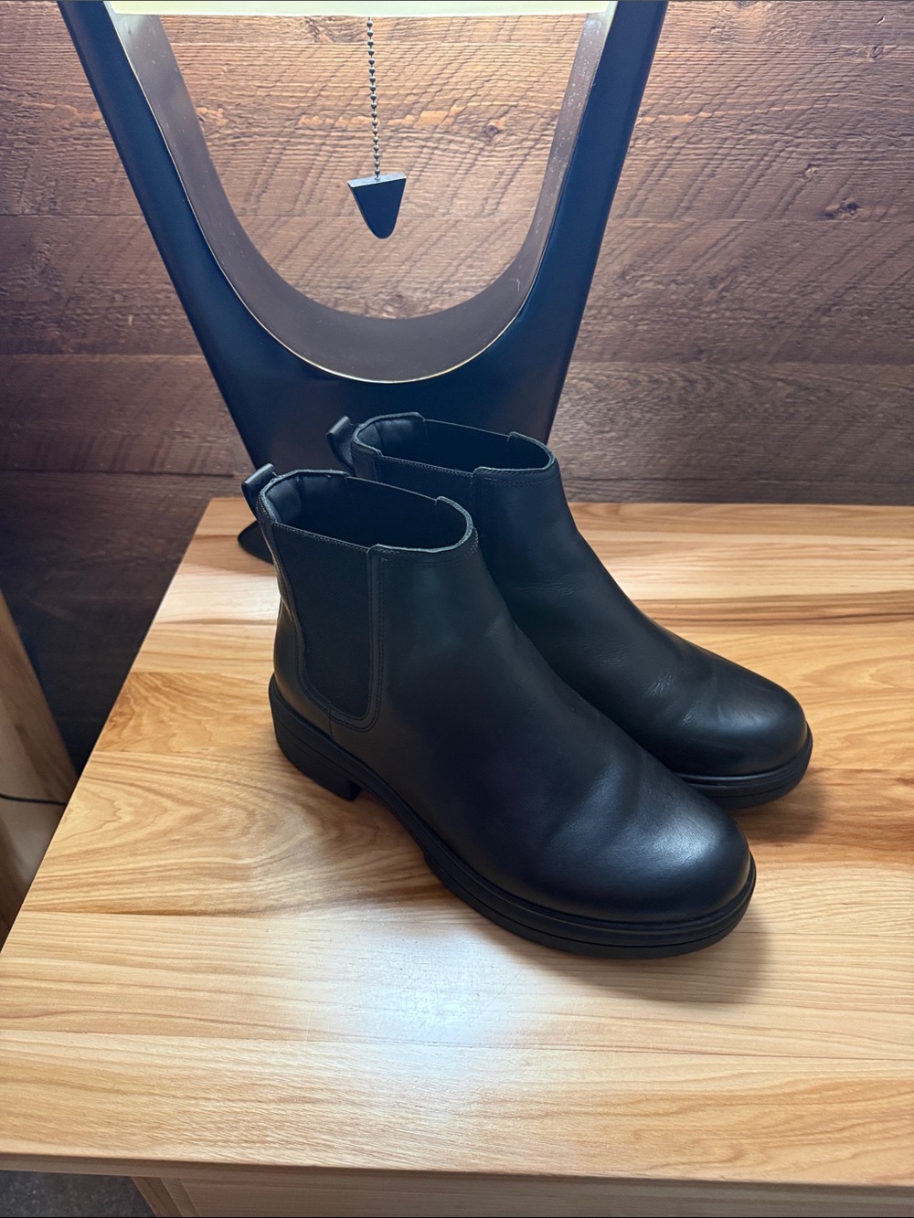 Abeo Black Slip-On Chelsea Ankle Boots